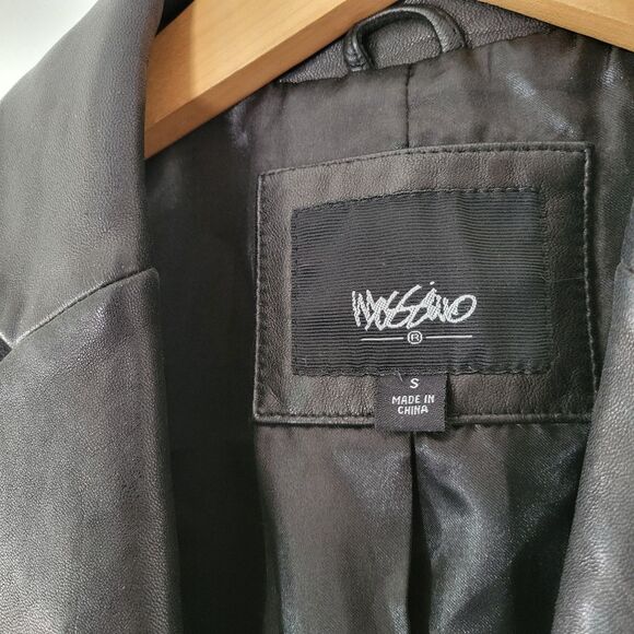 Mossimo Leather Black Women's Blazer Jacket Small Pockets Button - Picture 2 of 9